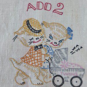 Vintage Twins Dishtowel